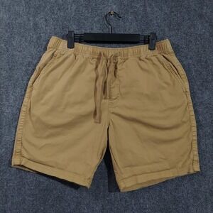 Katin Shorts Mens Large Beige Chino Stretch Elastic Waist Drawstring Casual